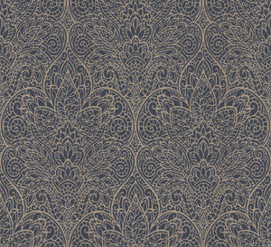 Paradise Navy & Gold Wallpaper by Candice Olson