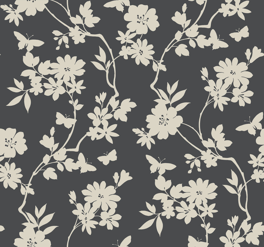 Flutter Vine Grey Wallpaper by Candice Olson Candice Olson After 8 Covers about 60.8 square feet 27-in by 27-ft long roll Unpasted 25.25 - Fabric Carolina -