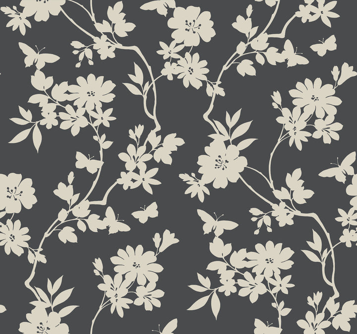 Flutter Vine Grey Wallpaper by Candice Olson Candice Olson After 8 Covers about 60.8 square feet 27-in by 27-ft long roll Unpasted 25.25 - Fabric Carolina -