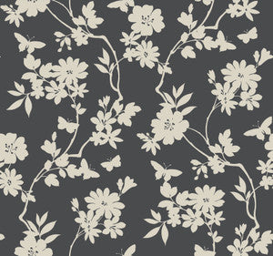 Flutter Vine Grey Wallpaper by Candice Olson