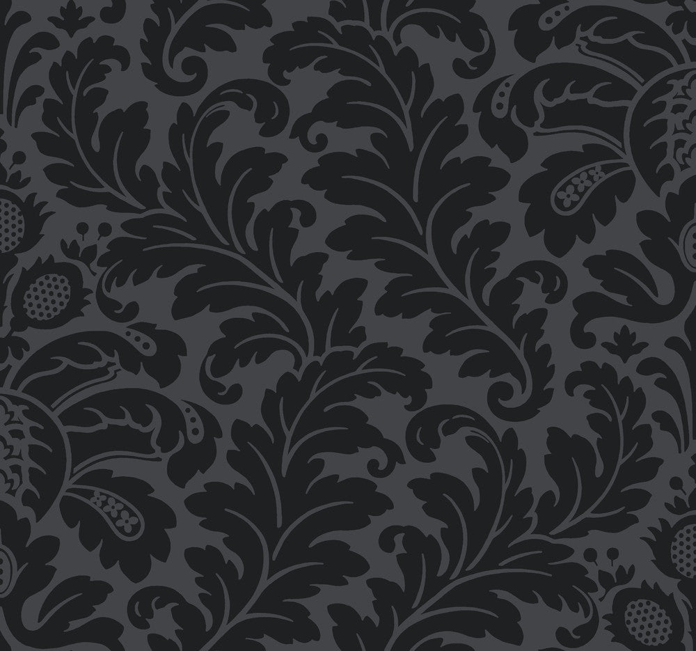 Modern Romance Black Wallpaper by Candice Olson Candice Olson After 8 Covers about 60.8 square feet 27-in by 27-ft long roll Unpasted 25.25 - Fabric Carolina -