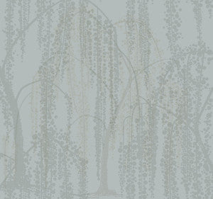 Willow Glow Smokey Blue Wallpaper by Candice Olson