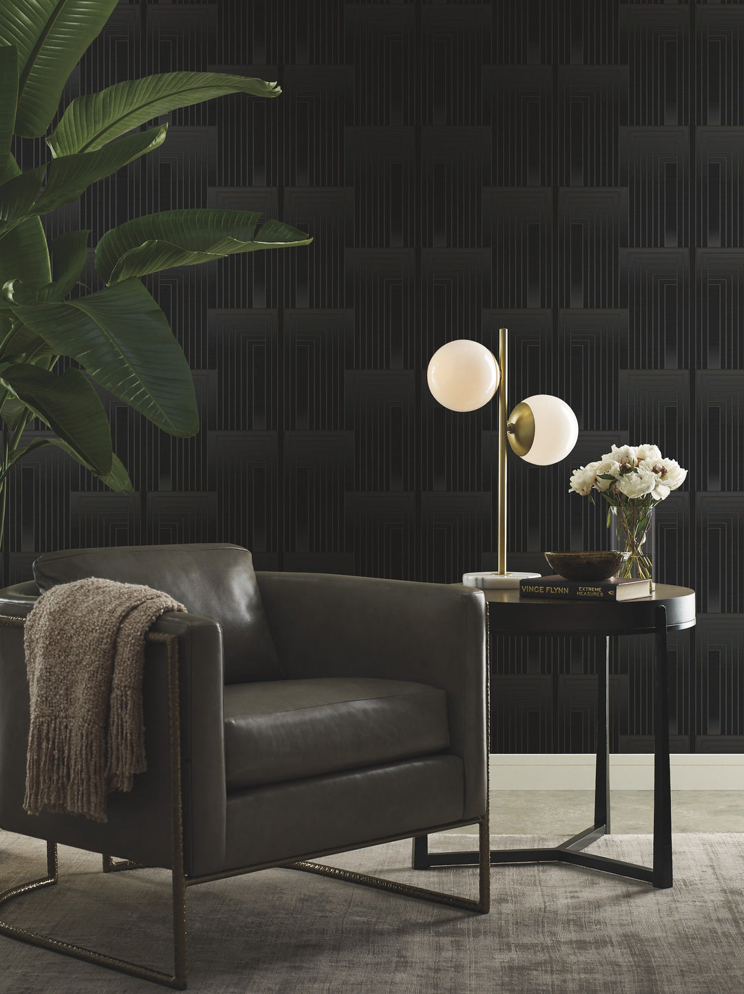 Vanishing Black & Copper Wallpaper by Candice Olson Designer