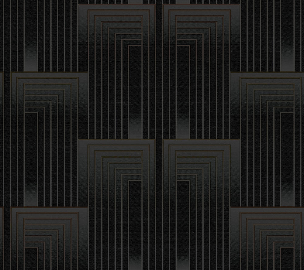 Vanishing Black & Copper Wallpaper by Candice Olson Candice Olson After 8 Covers about 60.8 square feet 27-in by 27-ft long roll Unpasted 24 - Fabric Carolina -