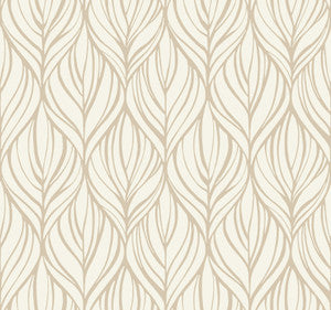 Palma White & Gold Wallpaper by Candice Olson