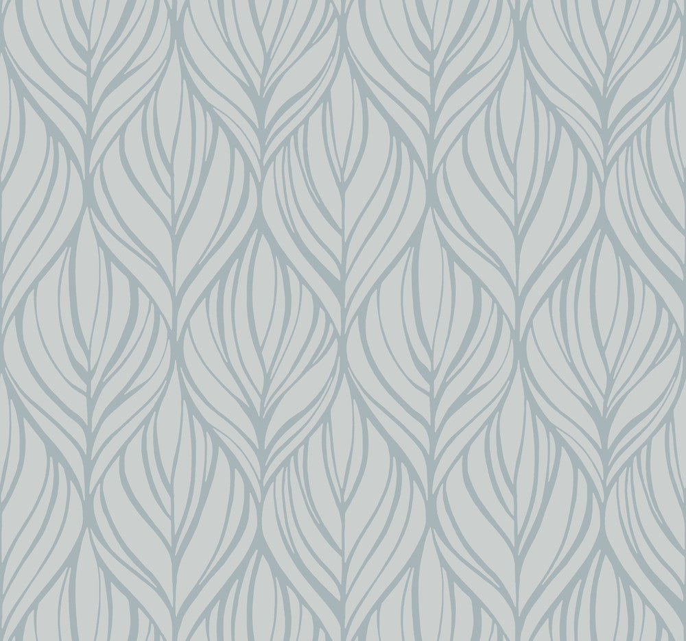 Palma Blue & Silver Wallpaper by Candice Olson Candice Olson After 8 Covers about 60.8 square feet 27-in by 27-ft long roll Unpasted 25.25 - Fabric Carolina -