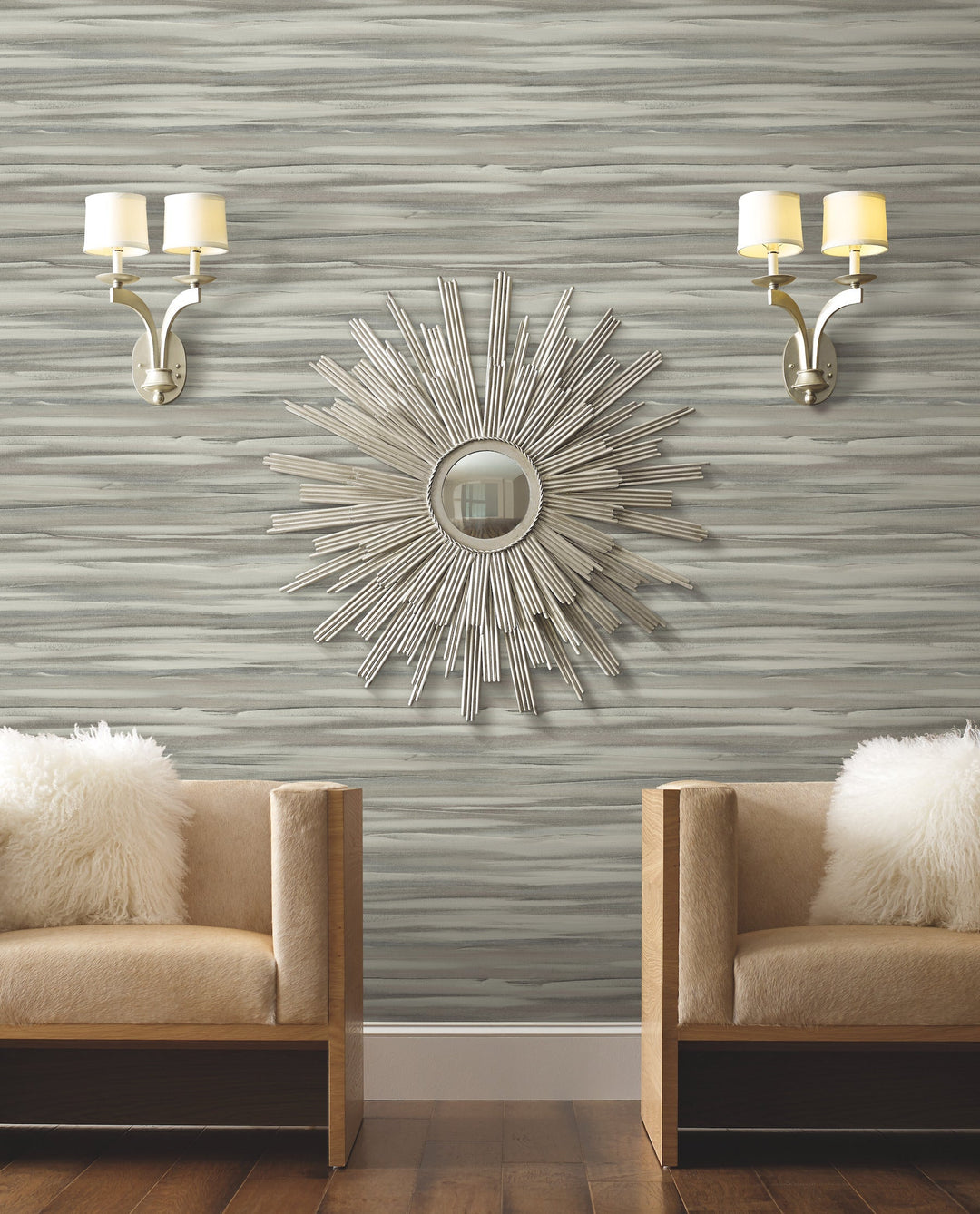 Sanctuary Grey Wallpaper by Candice Olson Designer