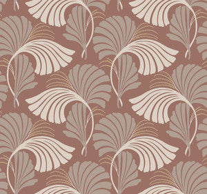 Dancing Leaves Tan Wallpaper by Candice Olson