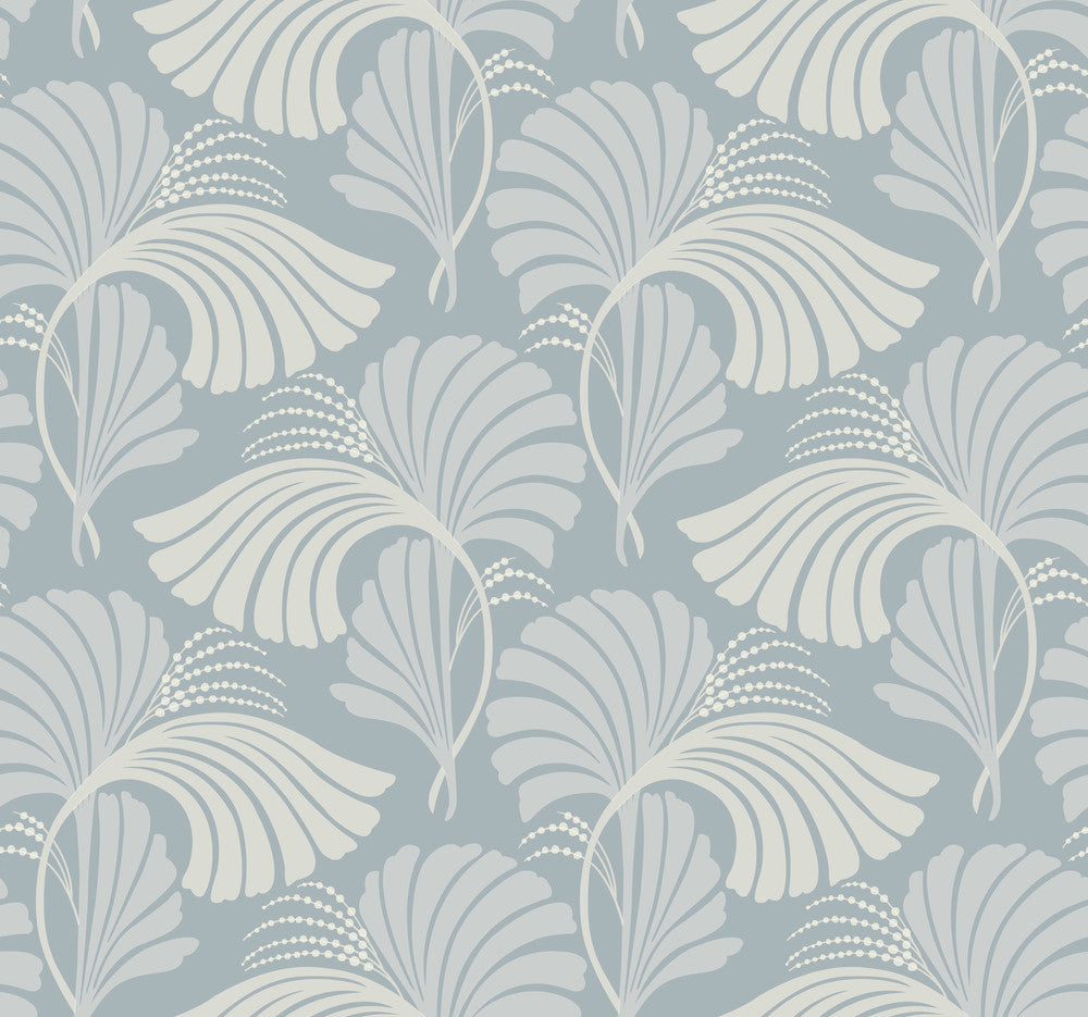 Dancing Leaves Light Blue Wallpaper by Candice Olson Candice Olson After 8 Covers about 60.8 square feet 27-in by 27-ft long roll Unpasted 25.25 - Fabric Carolina -