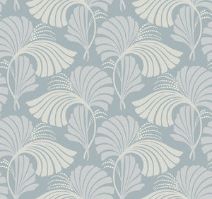 Dancing Leaves Light Blue Wallpaper by Candice Olson