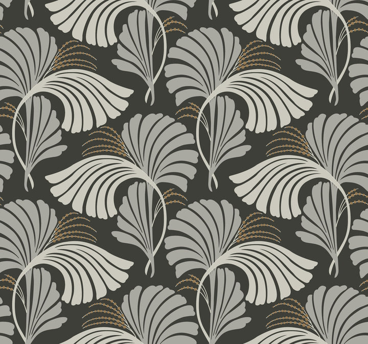Dancing Leaves Black Wallpaper by Candice Olson Designer
