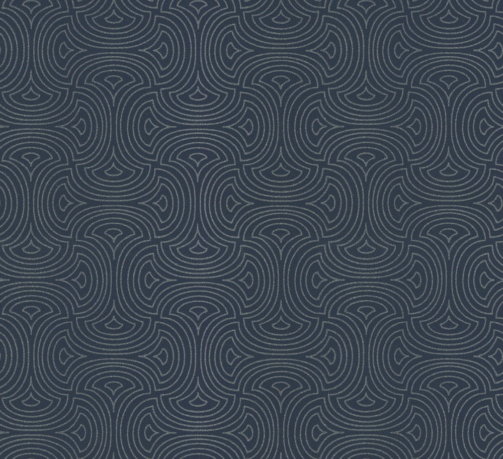 Hourglass Navy Wallpaper by Candice Olson Candice Olson After 8 Covers about 60.8 square feet 27-in by 27-ft long roll Unpasted 6.31 - Fabric Carolina -