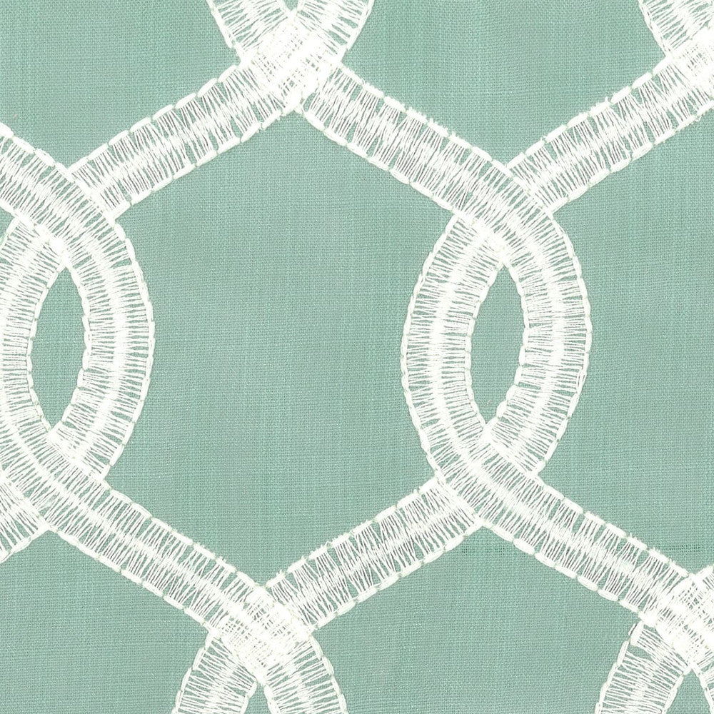 Dunway 1 Opal by Stout Fabric COMFORTABLE LIVING SEAMIST/AQUA 100%POL CHINA Horizontal: 4 and Vertical: 7.375 57 in - Fabric Carolina -