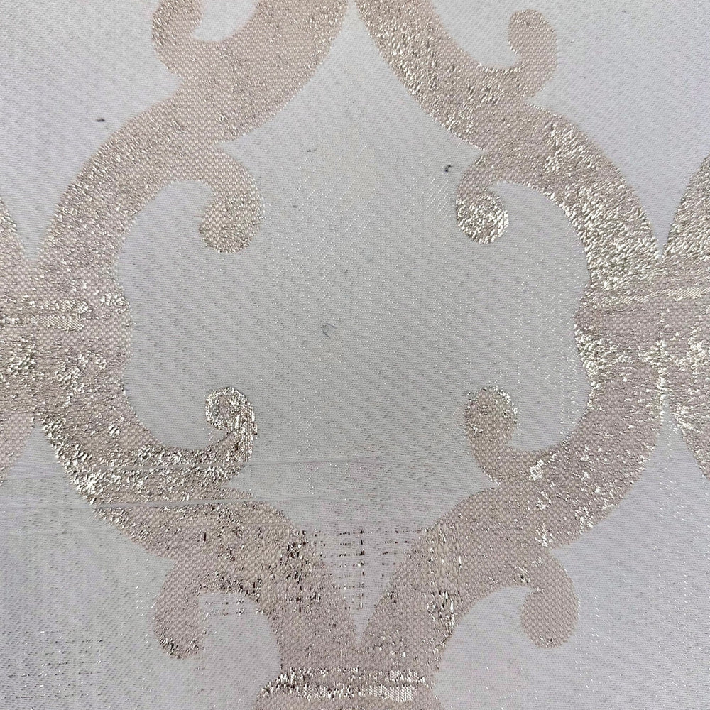 Dazzle Damask Cream by Europatex Designer Fabric Dazzle 100% Polyester 118.00 inches - Swanky Fabrics -