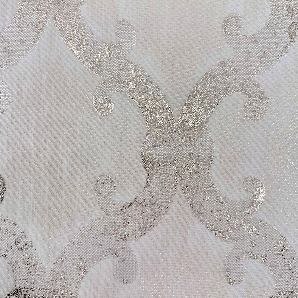 Dazzle Damask Golden White by Europatex Fabric Dazzle 100% Polyester 118.00 inches - Fabric Carolina -