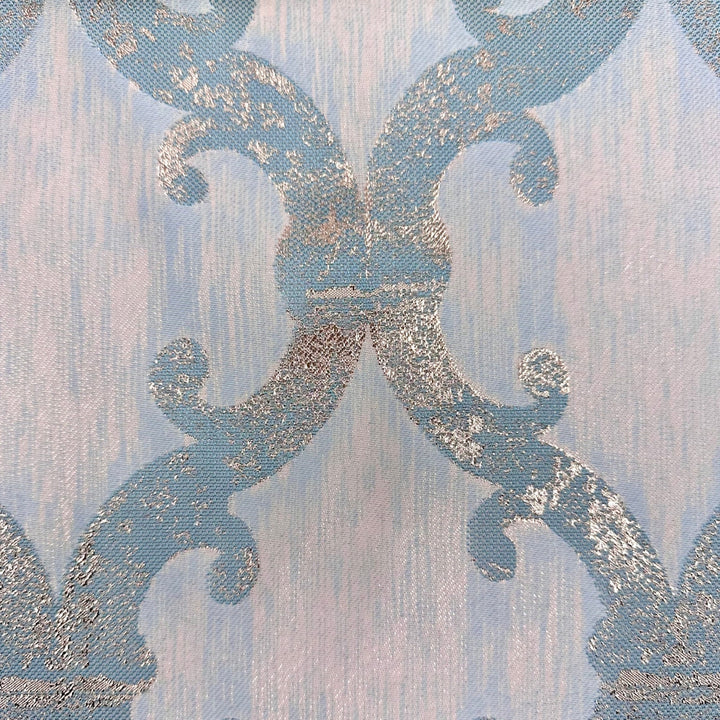 Dazzle Damask Teal Gold by Europatex Fabric Dazzle 100% Polyester 118.00 inches - Fabric Carolina -