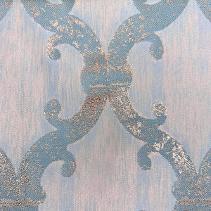 Dazzle Damask Teal Gold by Europatex Fabric