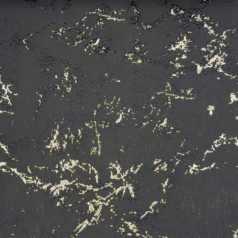 Dazzle Marble Black Gold by Europatex Fabric Dazzle 100% Polyester 118.00 inches - Fabric Carolina -