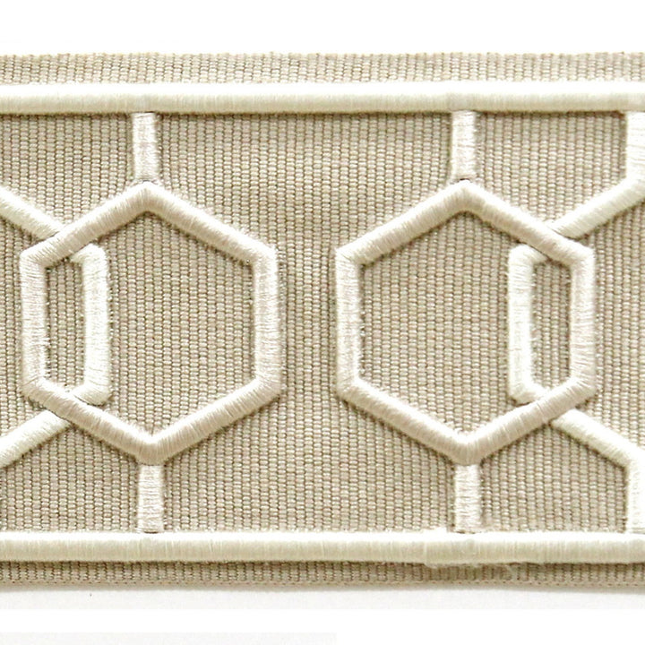 Dimensions Ivory by Europatex Fabric Crest & Dimensions 100% Polyester 2.90 inches - Fabric Carolina -