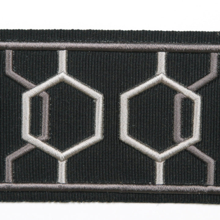 Dimensions Midnight by Europatex Designer Fabric Crest & Dimensions 100% Polyester 2.90 inches - Swanky Fabrics -