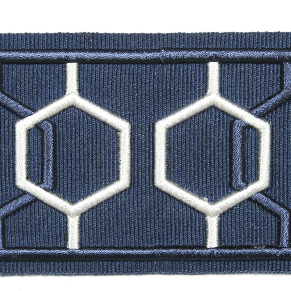 Dimensions Navy by Europatex Fabric Crest & Dimensions 100% Polyester 2.90 inches - Fabric Carolina -
