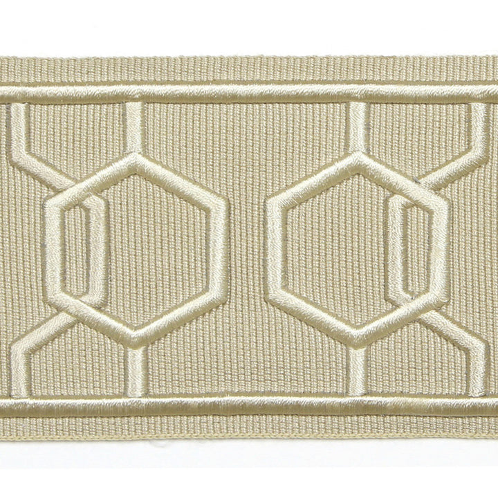 Dimensions Sand by Europatex Fabric Crest & Dimensions 100% Polyester 2.90 inches - Fabric Carolina -