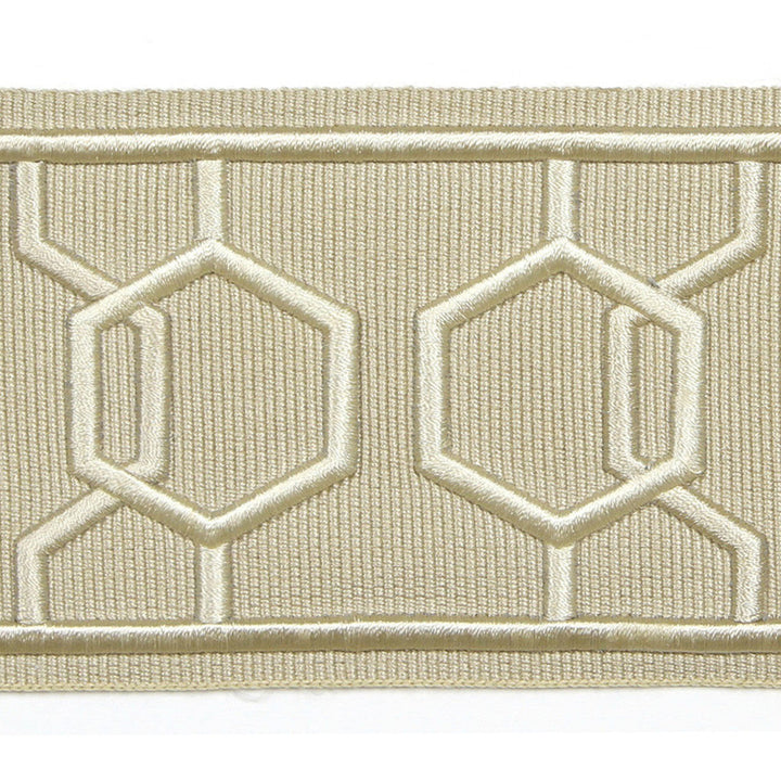 Dimensions Sand by Europatex Designer Fabric Crest & Dimensions 100% Polyester 2.90 inches - Swanky Fabrics -