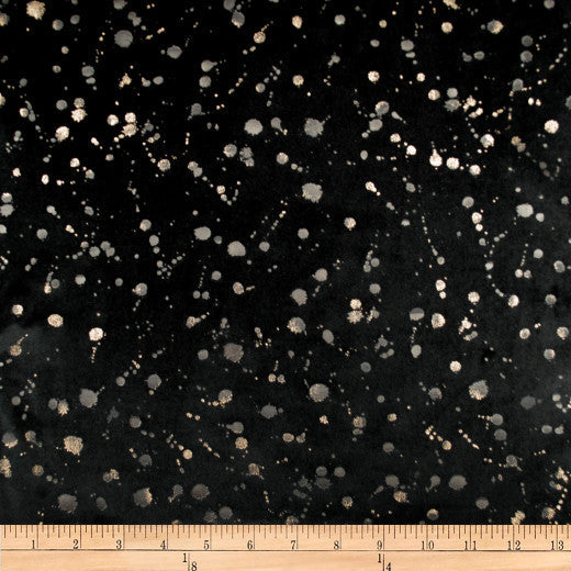 Embellished - Dott - Black by Europatex Designer Fabric Embellished 100% Polyester China See Sample Horizontal: N/A and Vertical: N/A 118.00 inches  - Swanky Fabrics -