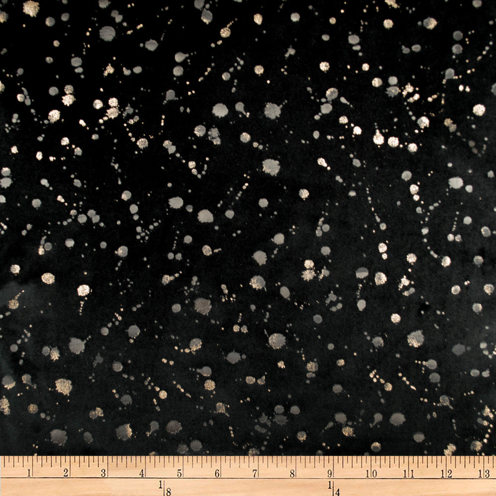 Embellished Dott Black by Europatex Fabric Embellished 100% Polyester 26.8" H, 23" V 118.00 inches - Fabric Carolina -