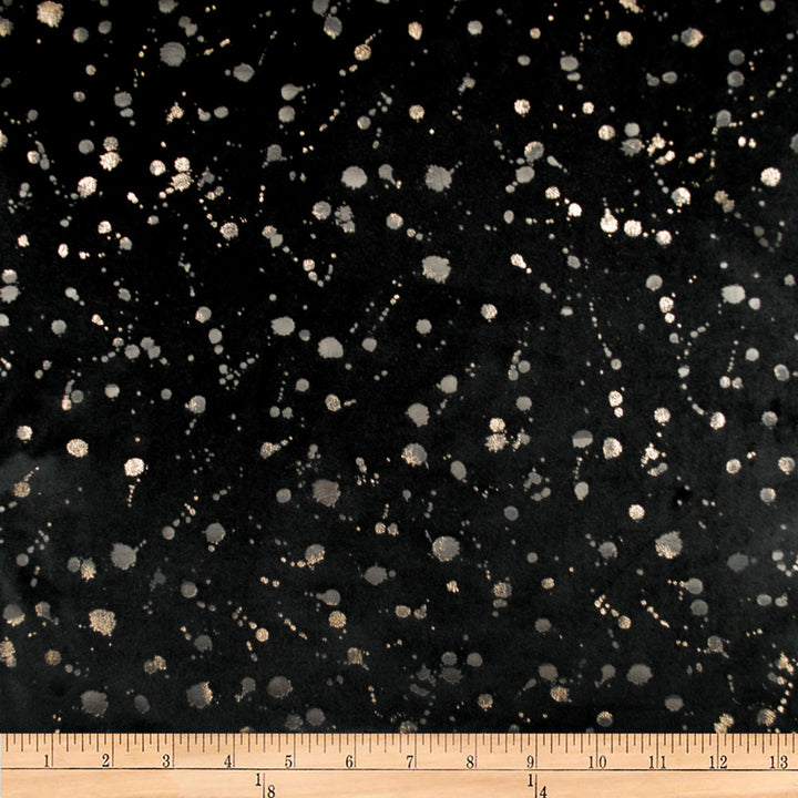 Embellished Dott Black by Europatex Fabric Embellished 100% Polyester 26.8" H, 23" V 118.00 inches - Fabric Carolina -