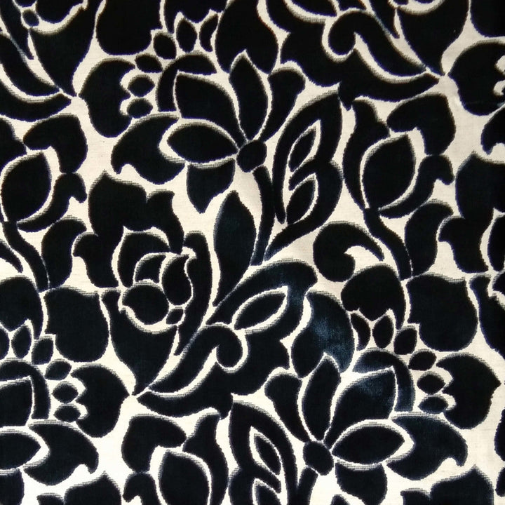 Dream Space Floral Royal by Europatex Designer Fabric Dream Space 63.90 % Rayon, 27.86% Polyester, 8.24% Polyester+Linen 14" H, 23" V 57.00 inches - Swanky Fabrics -