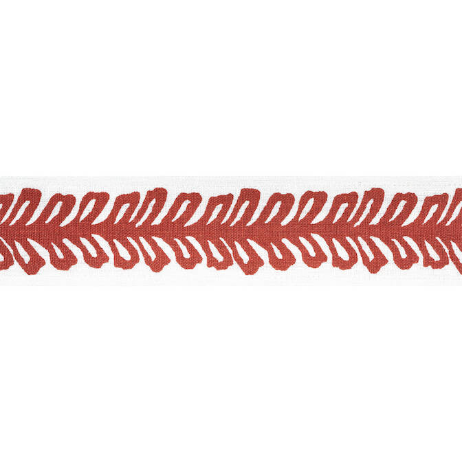 Lenox Tape Cranberry E12039 by Thibaut Fabric Thibaut Fabric Lenox Tape Cranberry E12039Fabric Tapes & Trims Volume 1 100% Linen INDIA </p><p>Repeat: V: 3.75 2 - Fabric Carolina -