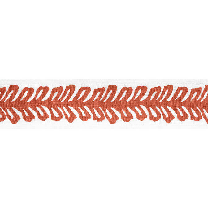 Lenox Tape Coral E12040 by Thibaut Fabric Thibaut Fabric Lenox Tape Coral E12040Fabric Tapes & Trims Volume 1 100% Linen INDIA </p><p>Repeat: V: 3.75 2 - Fabric Carolina -