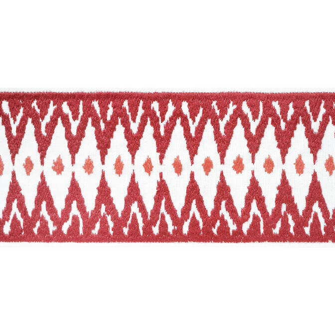 Delmont Tape Ruby E12053 by Thibaut Fabric Thibaut Fabric Delmont Tape Ruby E12053Fabric Tapes & Trims Volume 2 40% Linen, 30% Cotton, 30% Poly INDIA </p><p>Repeat: V: 4.5 4 - Fabric Carolina -