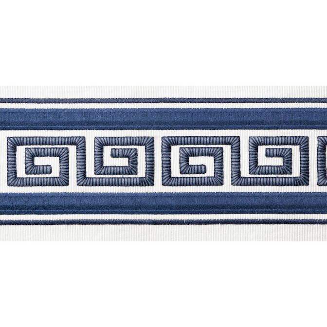 Avenue Tape Bermuda and Sky E12108 by Thibaut Fabric Thibaut Fabric Avenue Tape Bermuda and Sky E12108Fabric Tapes & Trims Volume 1 52% Cotton, 48% Spun Poly INDIA </p><p>Repeat: V: 3.75 4 - Fabric Carolina -