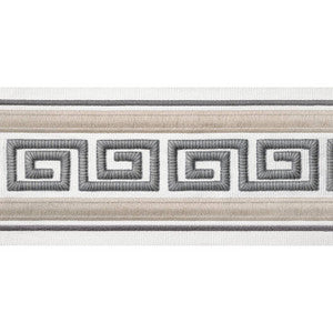 Avenue Tape Linen and Platinum E12110 by Thibaut Fabric