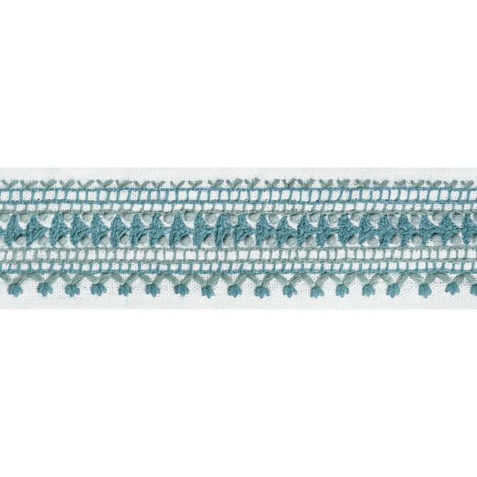 Norway Tape Ocean E12115 by Thibaut Fabric Thibaut Fabric Norway Tape Ocean E12115Fabric Tapes & Trims Volume 2 70% Cotton, 30% Poly INDIA </p><p>Repeat: V: 0.38 2.375 - Fabric Carolina -