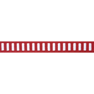 Dash Tape White on Ruby E12127 by Thibaut Fabric
