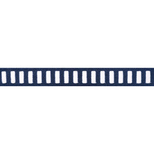 Dash Tape White on Navy E12133 by Thibaut Fabric