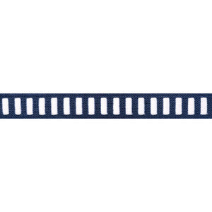 Dash Tape White on Navy E12133 by Thibaut Fabric