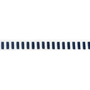 Dash Tape Navy on White E12136 by Thibaut Fabric