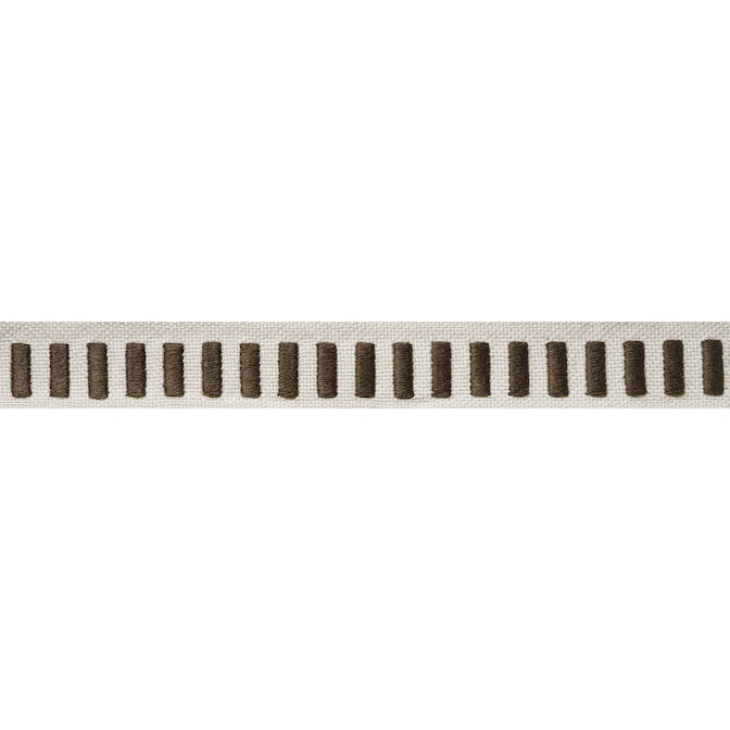 Dash Tape Chocolate on Linen E12138 by Thibaut Fabric Thibaut Fabric Dash Tape Chocolate on Linen E12138Fabric Tapes & Trims Volume 2 90% Cotton, 10% Polyester INDIA </p><p>Repeat: V: 0.5 1 - Fabric Carolina -