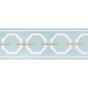 Katonah Tape Mist and Linen E12169 by Thibaut Fabric