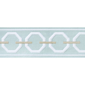 Katonah Tape Mist and Linen E12169 by Thibaut Fabric