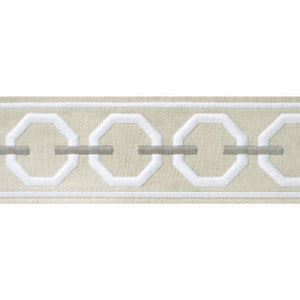 Katonah Tape Linen and Nickel E12170 by Thibaut Fabric