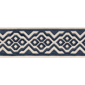Belinda Tape Navy E12194 by Thibaut Fabric