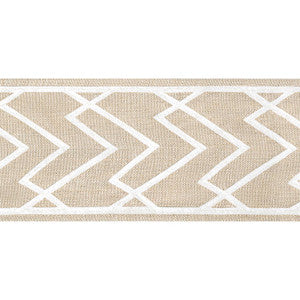 Summit Applique Tape White on Linen E12207 by Thibaut Fabric