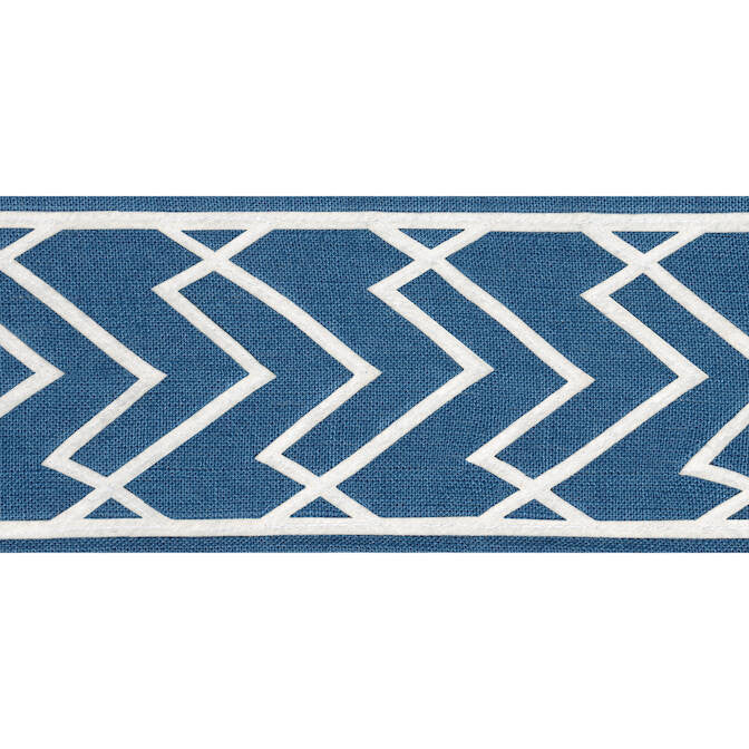 Summit Applique Tape Bermuda E12215 by Thibaut Fabric Thibaut Fabric Summit Applique Tape Bermuda E12215Fabric Tapes & Trims Volume 3 75% Linen, 25% Polyester INDIA </p><p>Repeat: V: 2.5 4 - Fabric Carolina -