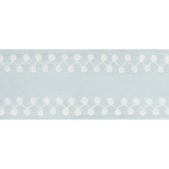 Perla Tape Mist E12224 by Thibaut Fabric Thibaut Fabric Perla Tape Mist E12224Fabric Tapes & Trims Volume 3 63% Linen, 34% Viscose, 3% Spun Poly INDIA </p><p>Repeat: V: 0.5 3.375 - Fabric Carolina -
