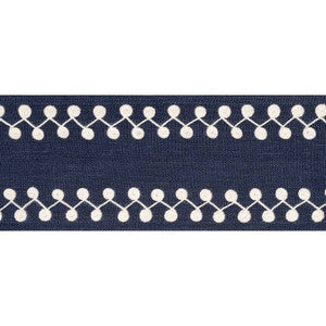 Perla Tape Navy E12228 by Thibaut Fabric